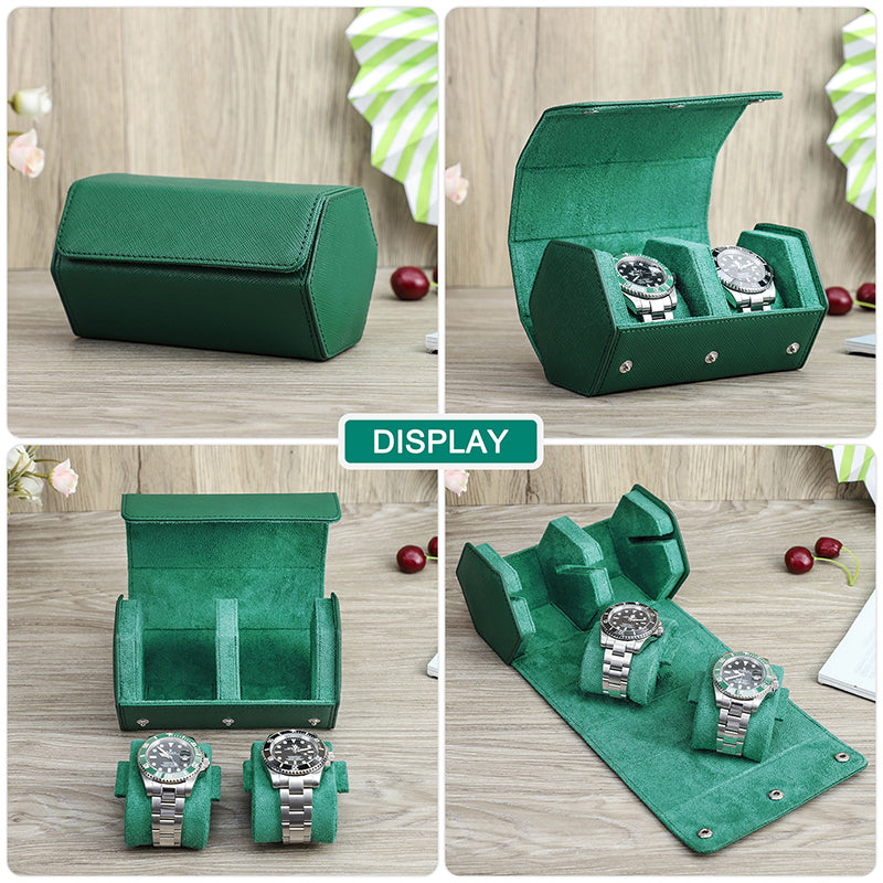 CONTACTS FAMILY Saffiano Leather Hexagon 2/3/4 Slots Watch Cases
