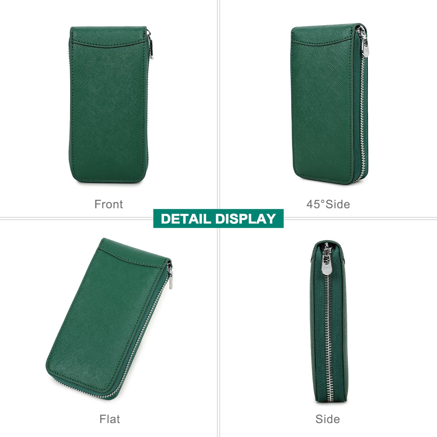 CONTACTS FAMILY Handmade Genuine Leather Watch Case for Rolex Saffiano leather Single Watch Storage Zipper Travel Women Watch Box Men Watch Pouch