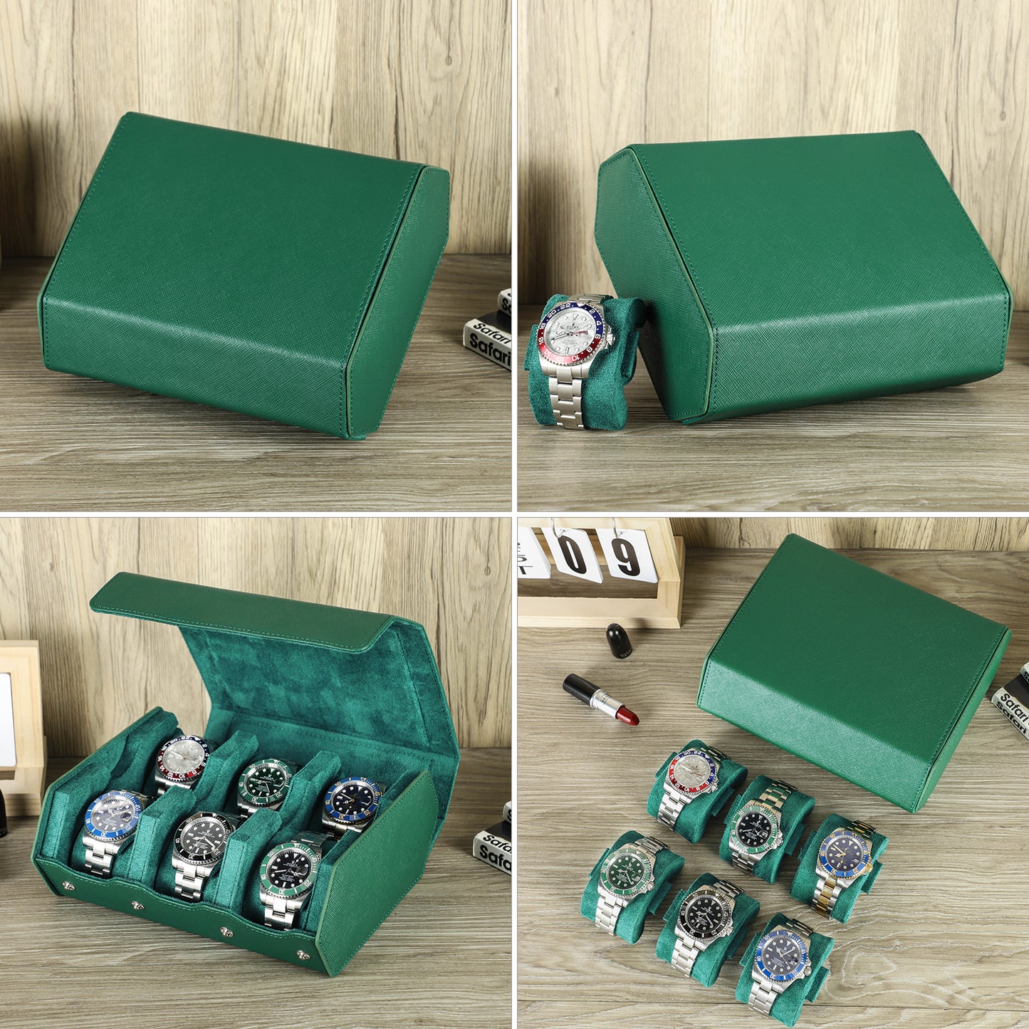 CONTACTS FAMILY Genuine Leather Watch Cases for Rolex 6/8 Slots Men Watch Box Jewelry Collection Storage Women Watches Saffiano Leather Watch Bags