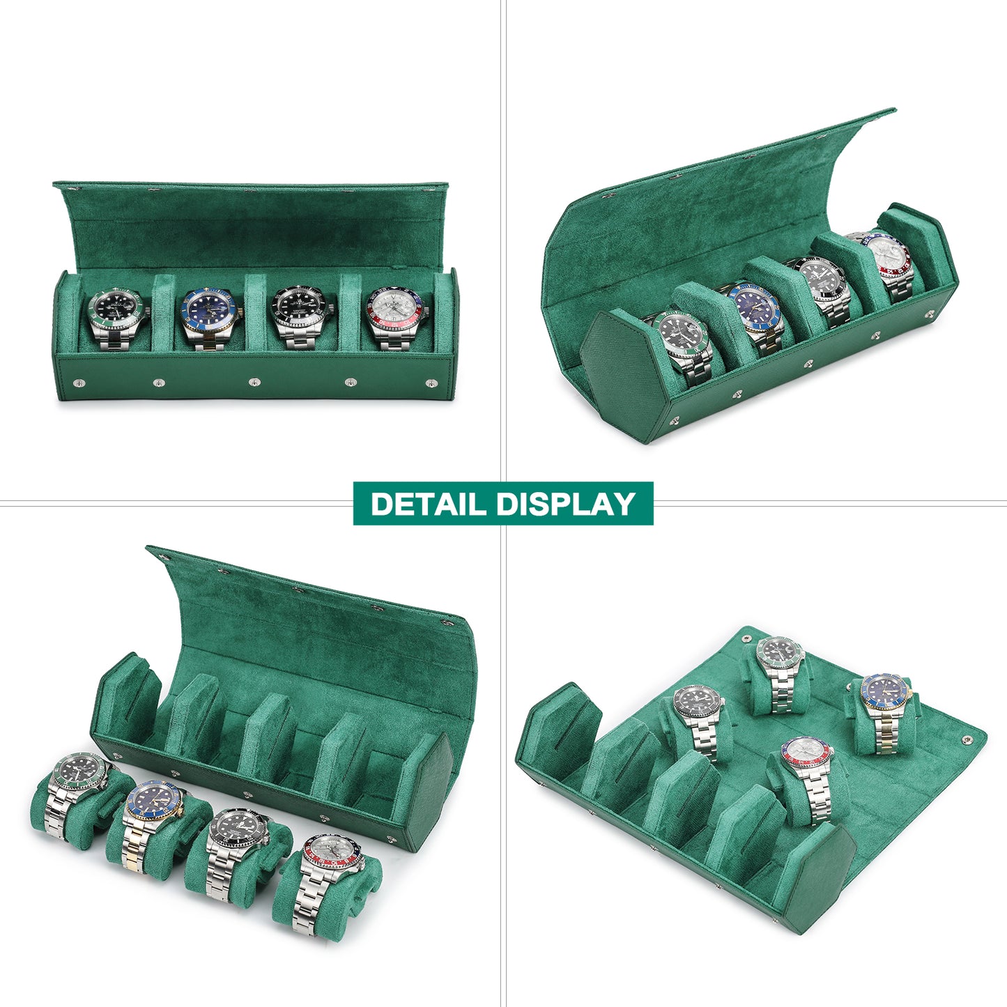 CONTACTS FAMILY Saffiano Leather Hexagon 2/3/4 Slots Watch Cases