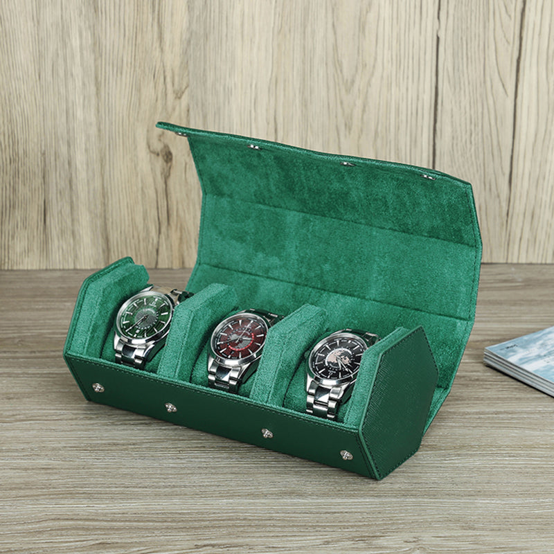 CONTACTS FAMILY Saffiano Leather Hexagon 2/3/4 Slots Watch Cases