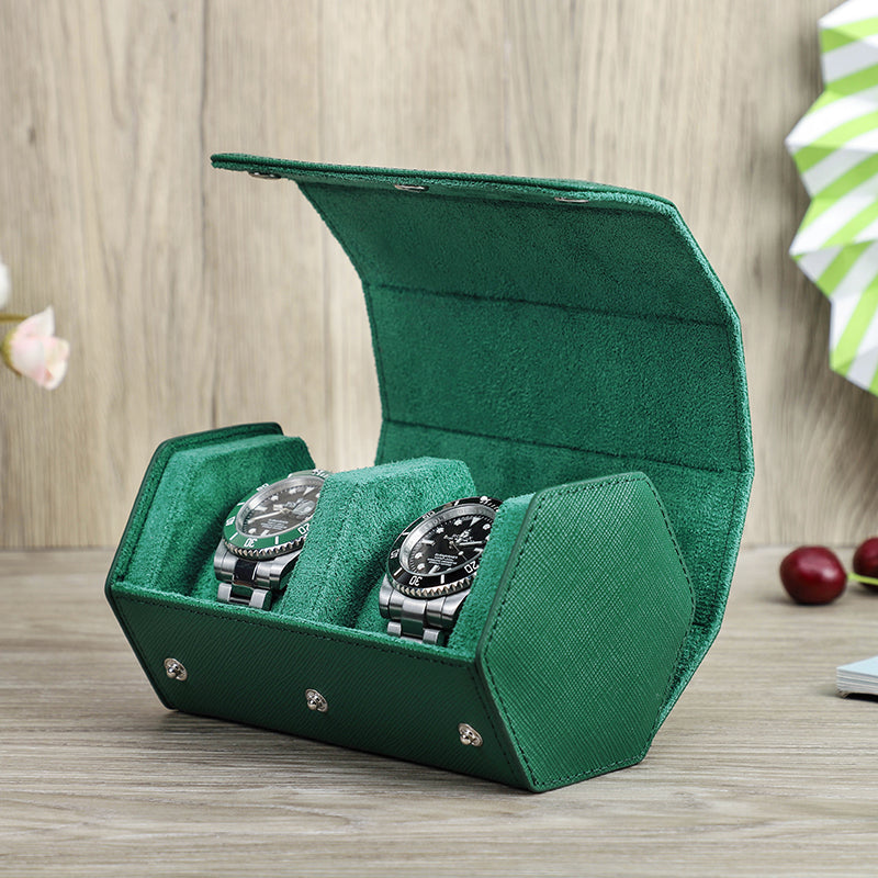 CONTACTS FAMILY Saffiano Leather Hexagon 2/3/4 Slots Watch Cases