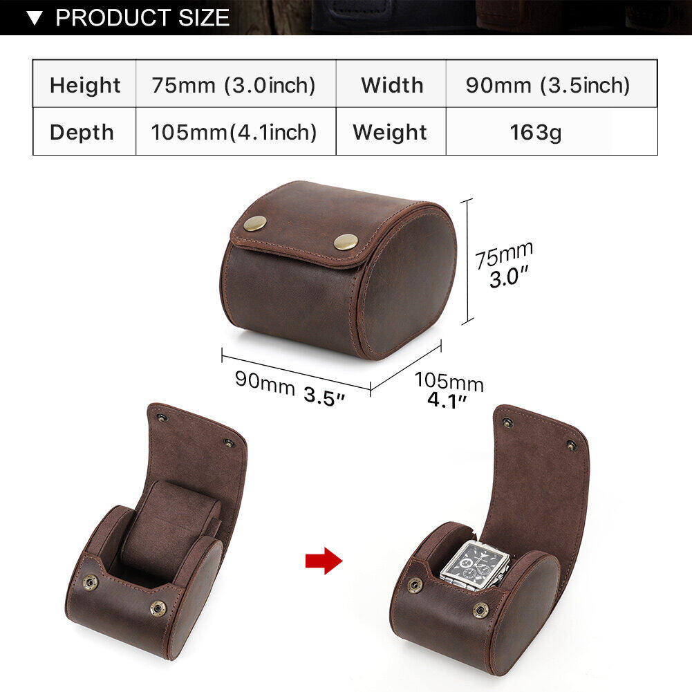 CONTACTS FAMILY Luxury Genuine Leather Watch Case 1/2/3/4 Slots Watch Roll Box For Rolex Case Holder Men Women Watches Display Organizer Gift
