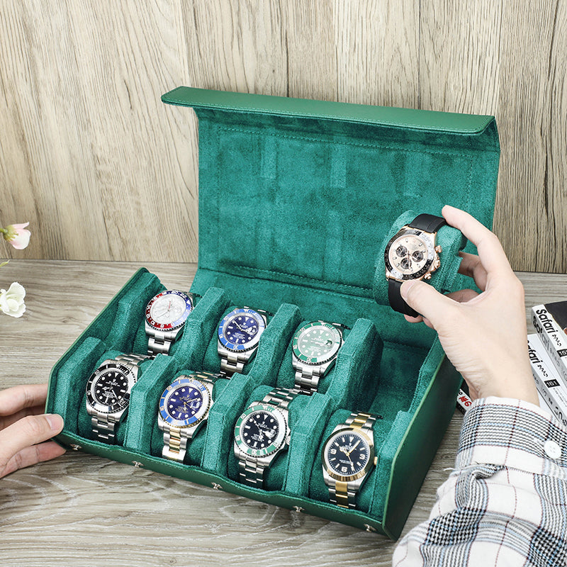 CONTACTS FAMILY Genuine Leather Watch Cases for Rolex 6/8 Slots Men Watch Box Jewelry Collection Storage Women Watches Saffiano Leather Watch Bags