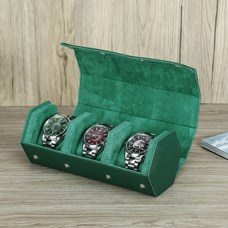 CONTACTS FAMILY Saffiano Leather Hexagon 2/3/4 Slots Watch Cases