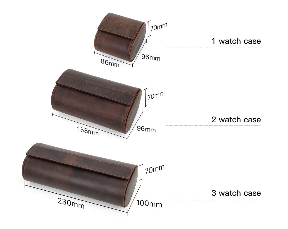 CONTACTS FAMILY Genuine Leather Watch Case Men Watch Roll Box Storage Jewelry Organizer Women Watches for Rolex Watches