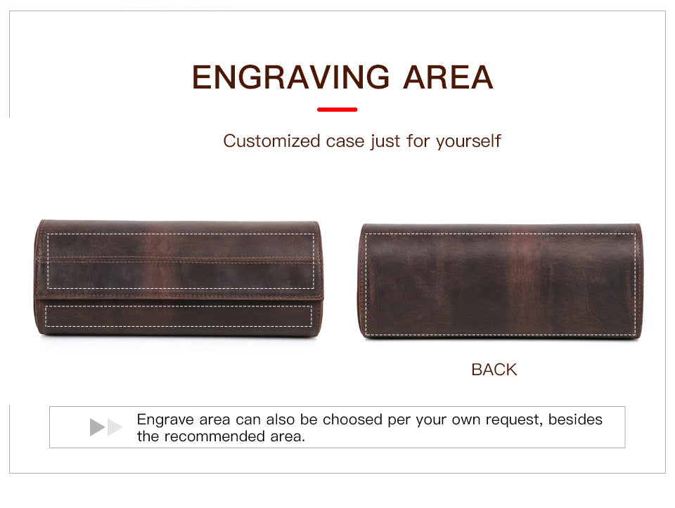 CONTACTS FAMILY Genuine Leather Watch Case Men Watch Roll Box Storage Jewelry Organizer Women Watches for Rolex Watches