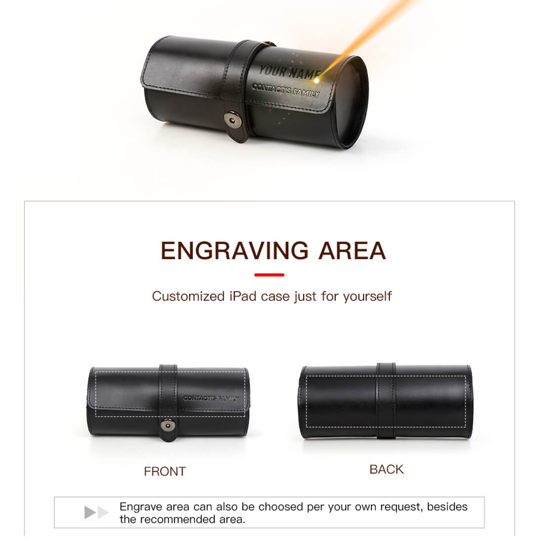 CONTACTS FAMILY Genuine Leather 3 Slot Watch Case Mini Watch Roll Pouch for Travel-CF1117