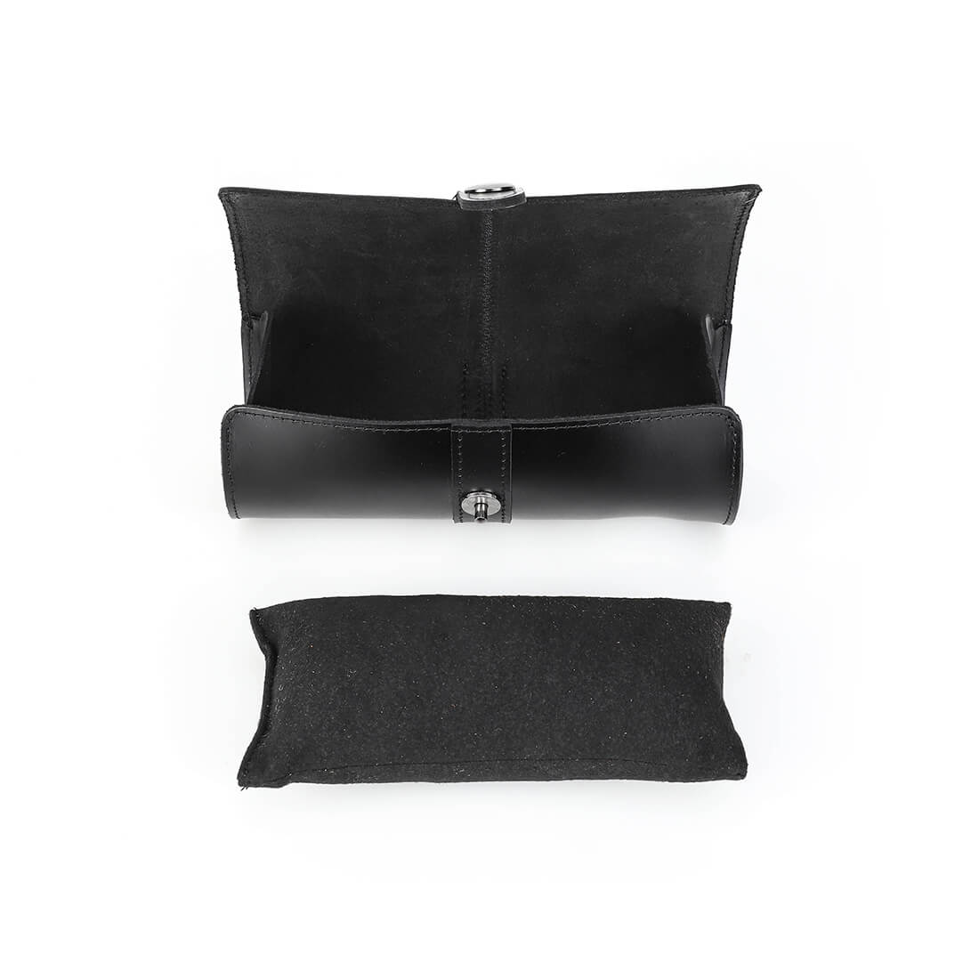 CONTACTS FAMILY Genuine Leather 3 Slot Watch Case Mini Watch Roll Pouch for Travel-CF1117
