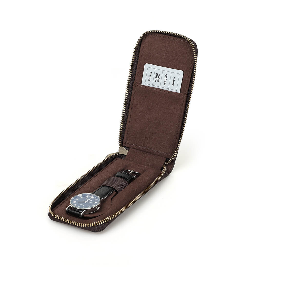Watch Case Holder Crazy Horse Leather Case 1 Pcs Watch Bag Zipper Travel Storage