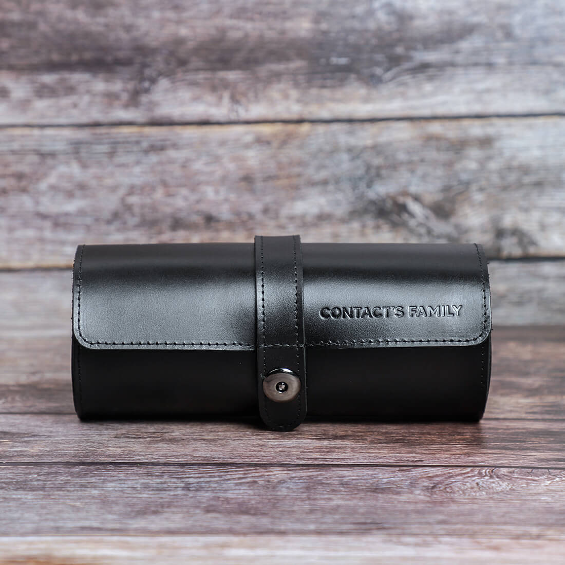 CONTACTS FAMILY Genuine Leather 3 Slot Watch Case Mini Watch Roll Pouch for Travel-CF1117