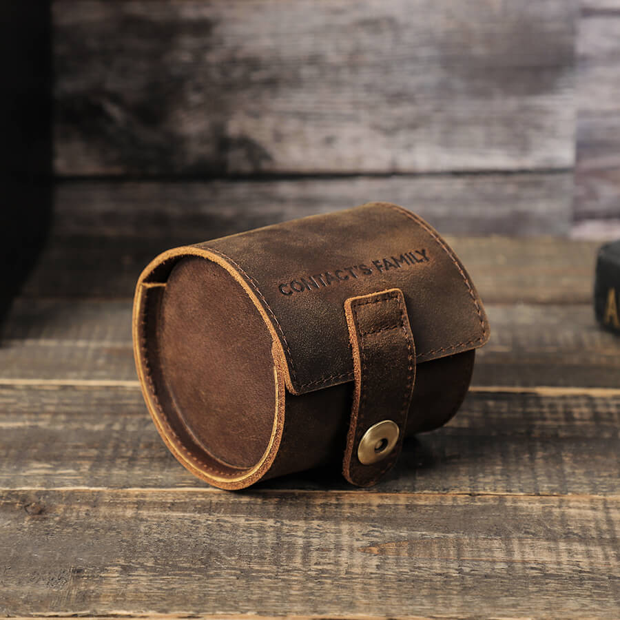 Single Watch Roll Case Genuine Leather Watch Box 1 PCS Watch Slot Cover New Retro Storage for Gift