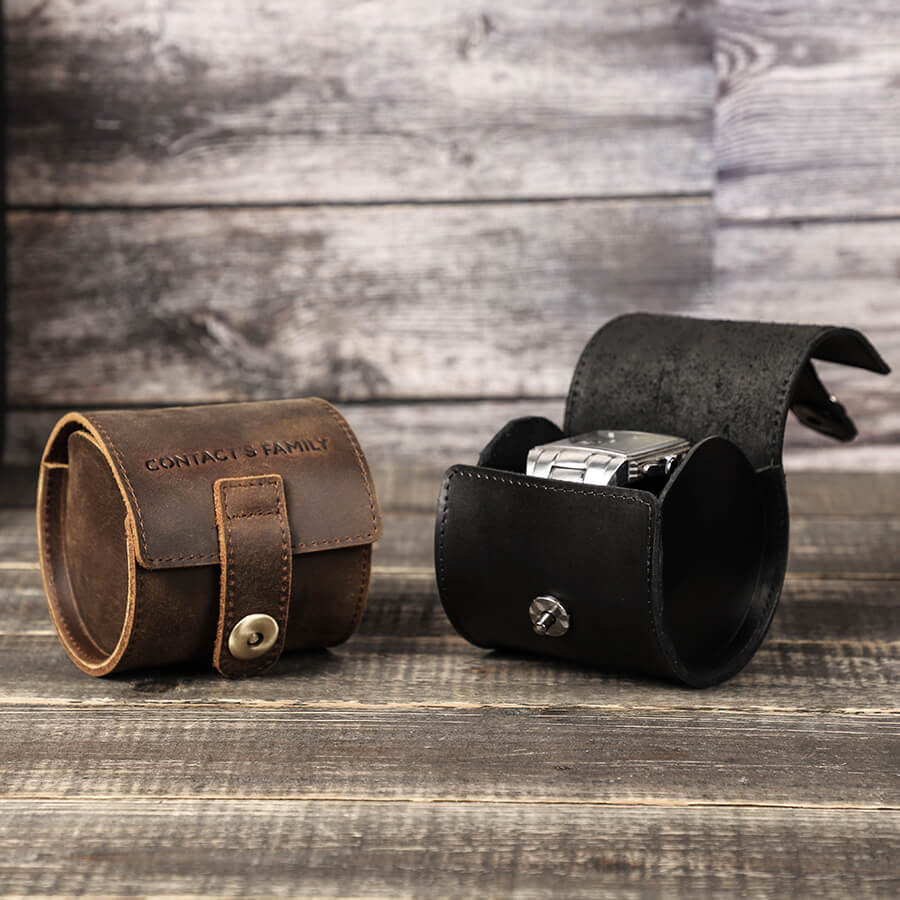 Single Watch Roll Case Genuine Leather Watch Box 1 PCS Watch Slot Cover New Retro Storage for Gift