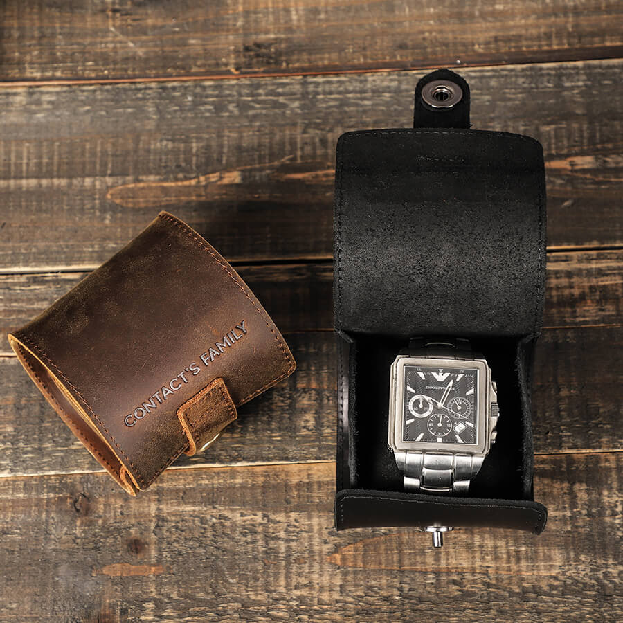 Single Watch Roll Case Genuine Leather Watch Box 1 PCS Watch Slot Cover New Retro Storage for Gift