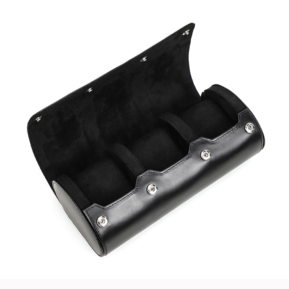 CONTACTS FAMILY Luxury Genuine Leather Watch Case 1/2/3/4 Slots Watch Roll Box For Rolex Case Holder Men Women Watches Display Organizer Gift