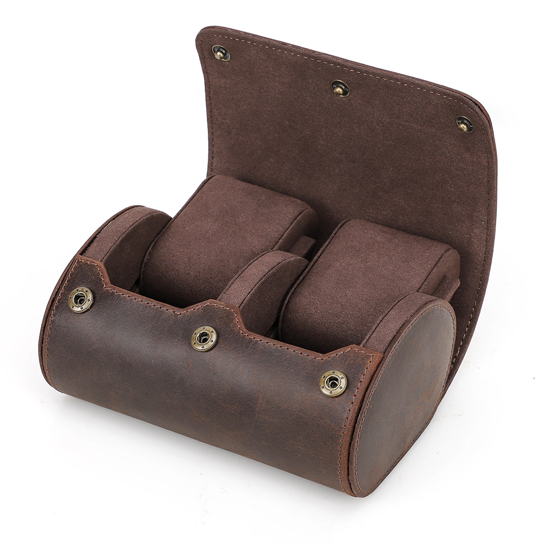 CONTACTS FAMILY Luxury Genuine Leather Watch Case 1/2/3/4 Slots Watch Roll Box For Rolex Case Holder Men Women Watches Display Organizer Gift