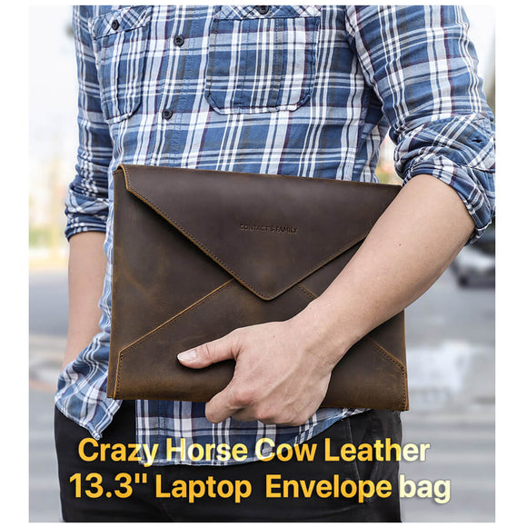 crazy leather bag for macbook 13.3