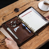 Leather Pouch ipad Holder Handmade Leather ipad 10.5" Pouch Bag, Mála leathair iPad Pro Holder, Leather Men Pad Notebook Brown