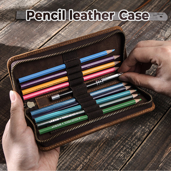 Leather Pencil Cases Office, Genuine Leather Pencil Case