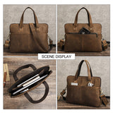 Handmade Genuine Leather Men Laptop Bags For Macbook M2 M1 Air 13 Pro 14 15 16 Inch Case Handbag Men Business Shoulder Crossbody Bag