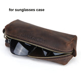 Pratical Leather Zipper Pen Case Sunglasses Bags CONTACTS FAMILY