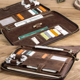 Leather ipad Case Phone Card Slots Roomy Zipper Pouch Bag for iPad Pro 10.5" Phone Holder CONTACTS FAMILY