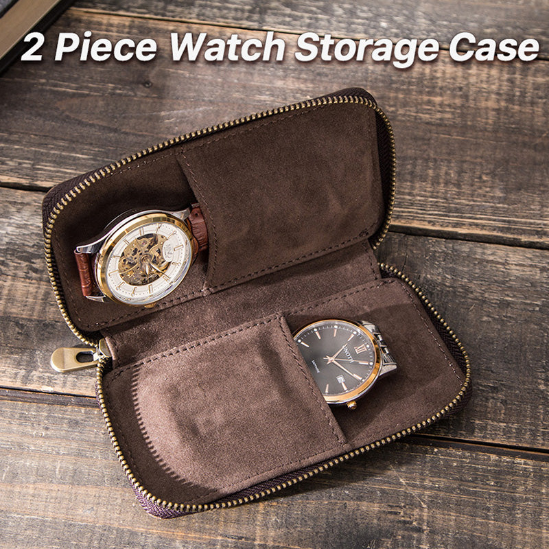 watch storage case, Lederuhrbox, genuine leather case, man travel, style