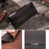 Genuine Leather Sunglasses Case Leather Case Holder Custom Name CONTACT FAMILY
