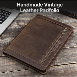 natural leather,portfolioipadcase,leather ipad case, zipper pouch bag, men business bag, casual style,