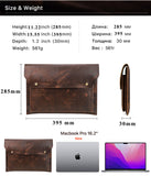 Genuine Leather MacBook Pro 14" 16" Case 2021 MacBook Air pro Case 13 15 Laptop Sleeve Bag CONTACTS FAMILY