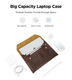 Genuine Leather MacBook Pro 14" 16" Case 2021 MacBook Air pro Case 13 15 Laptop Sleeve Bag CONTACTS FAMILY