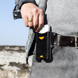 Genuine Leather Men Belt Pouch Leather Case Travel Phone Storage for iphone 12