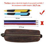 Pratical Leather Zipper Pen Case Sunglasses Bags CONTACTS FAMILY