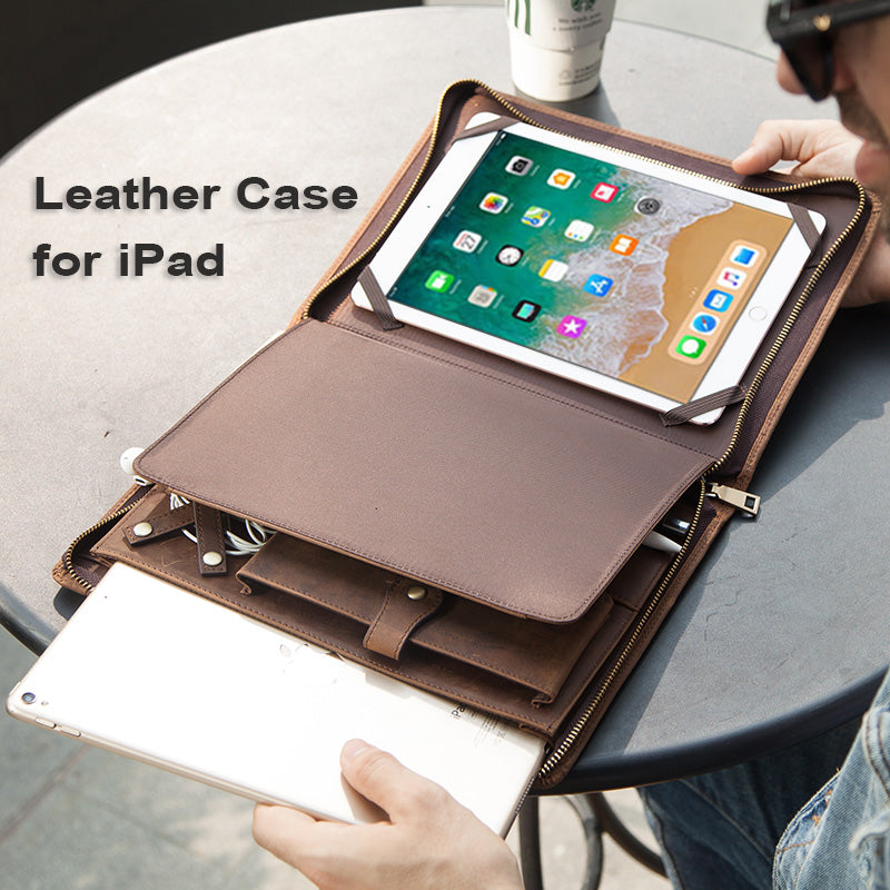Crazy Horse leather Ipad case 12.9  laptop case bag computer case